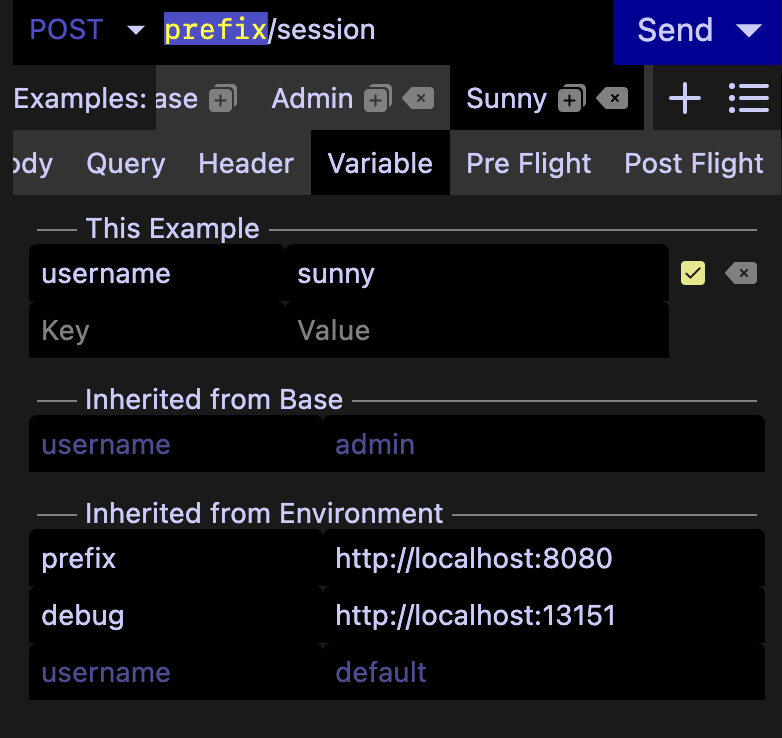 Example-level Variables